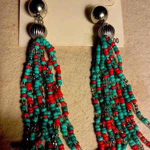 Beaded tassel earrings